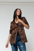 Tan Animal Silky Blazer