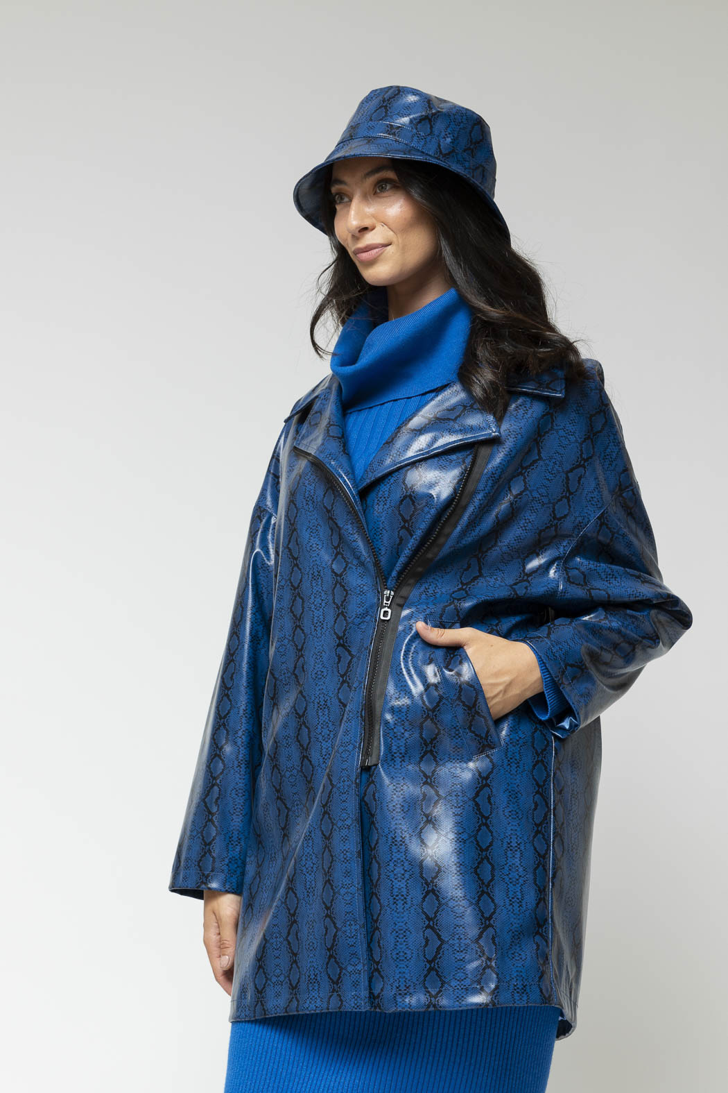Cobalt Snake Raincoat - Sale