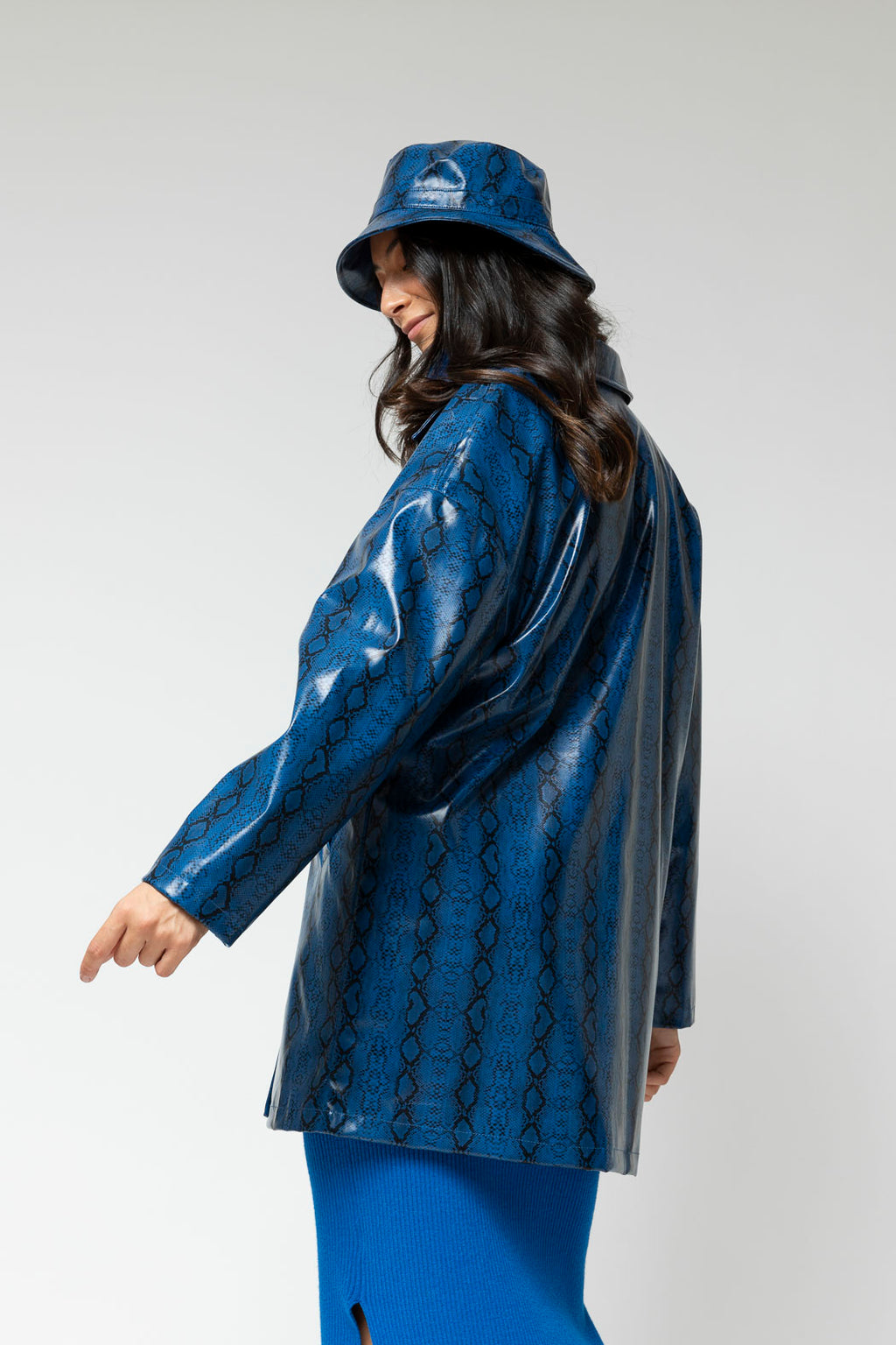 Cobalt Snake Raincoat - Sale