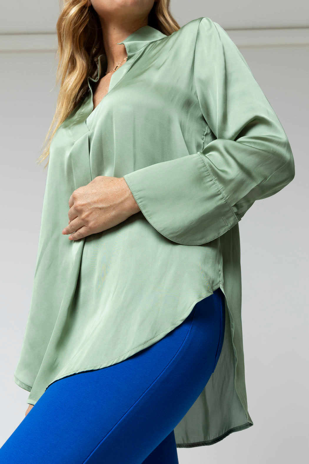 Mint Silky Blogger Shirt - Sale