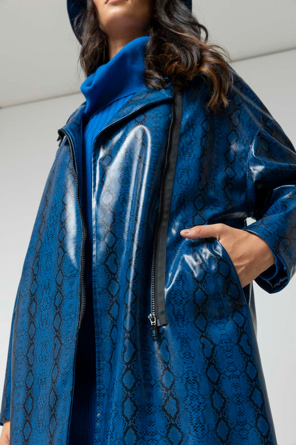 Cobalt Snake Raincoat - Sale