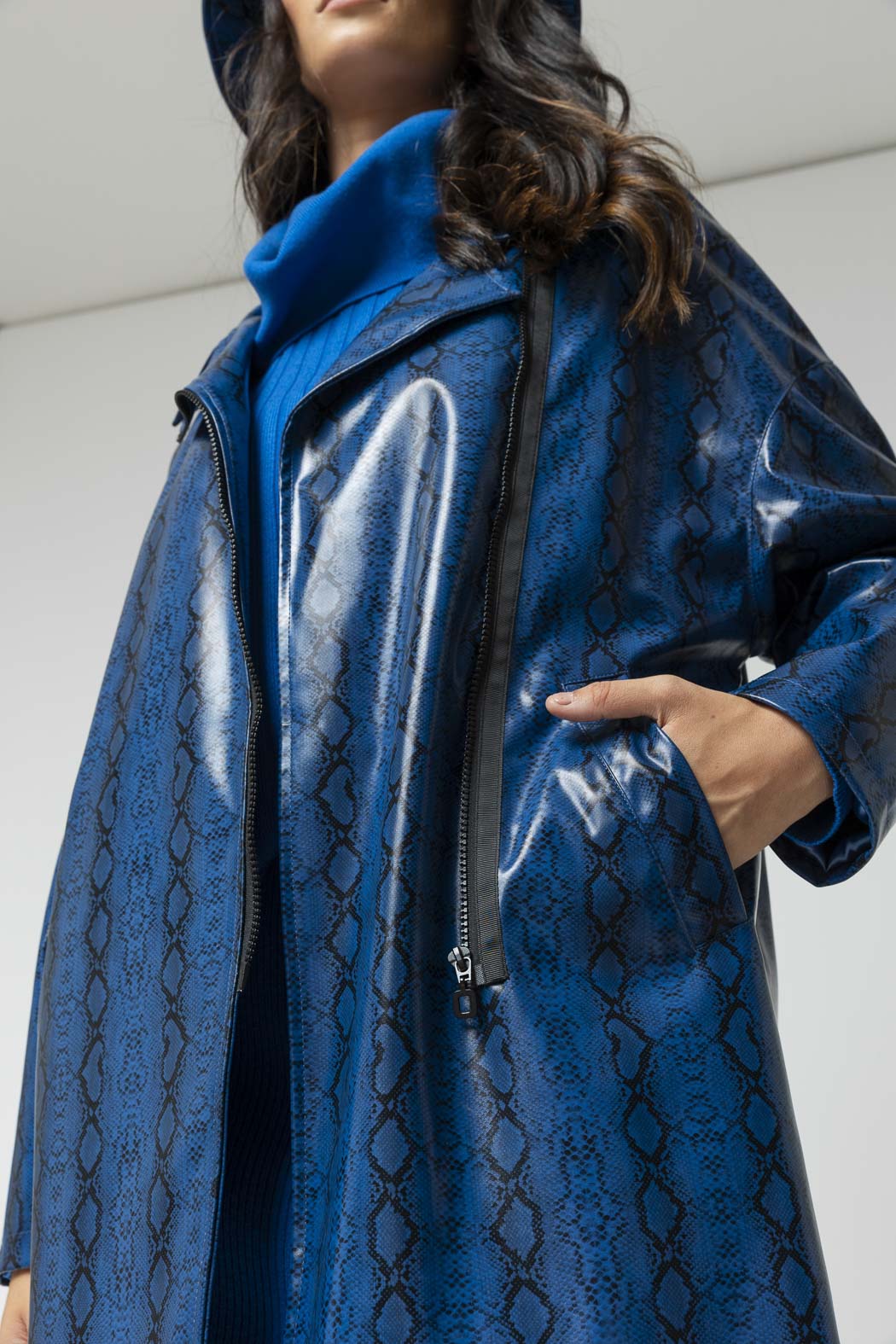 Cobalt Snake Raincoat - Sale