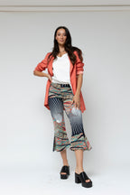 Print Superior Jersey Crop Flare Pant