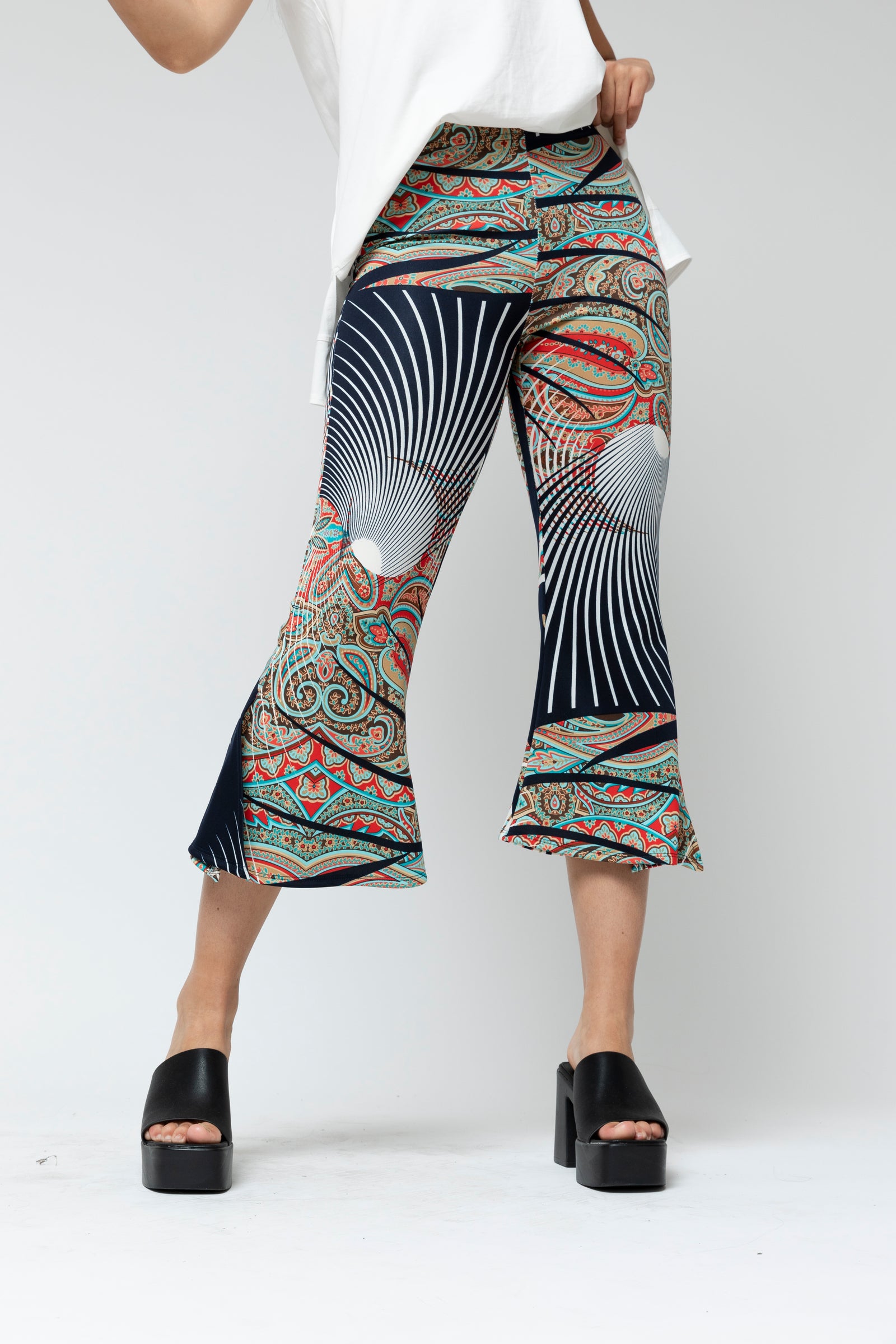 Print Superior Jersey Crop Flare Pant