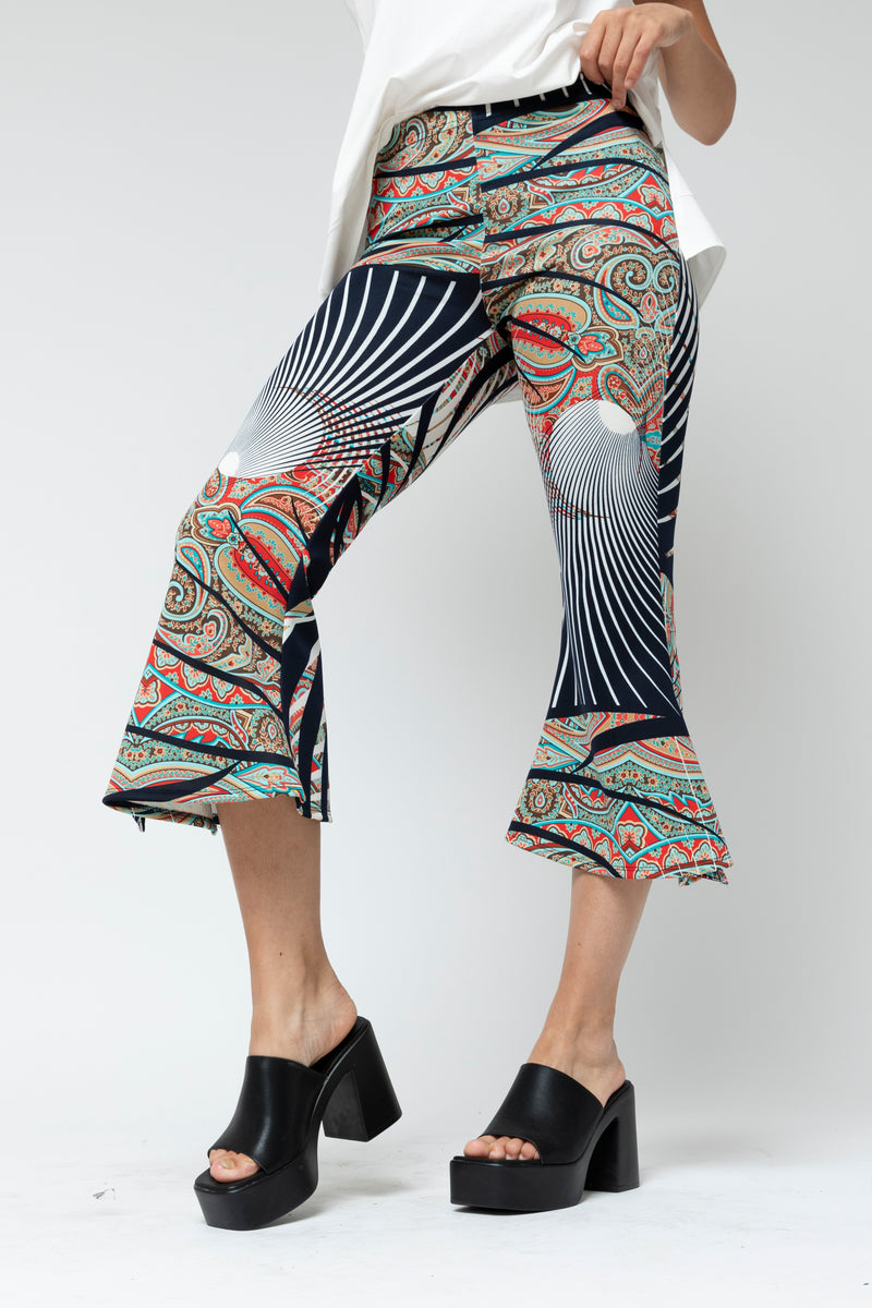 Print Superior Jersey Crop Flare Pant