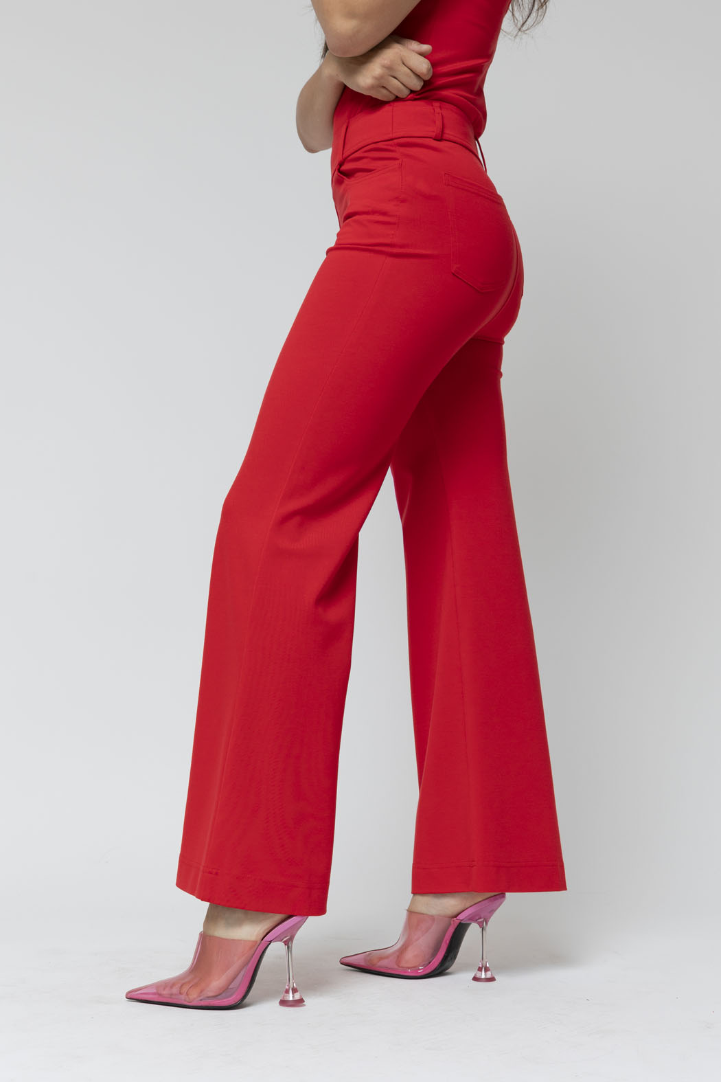 Red Ponte Wide Flare Pant - Sale