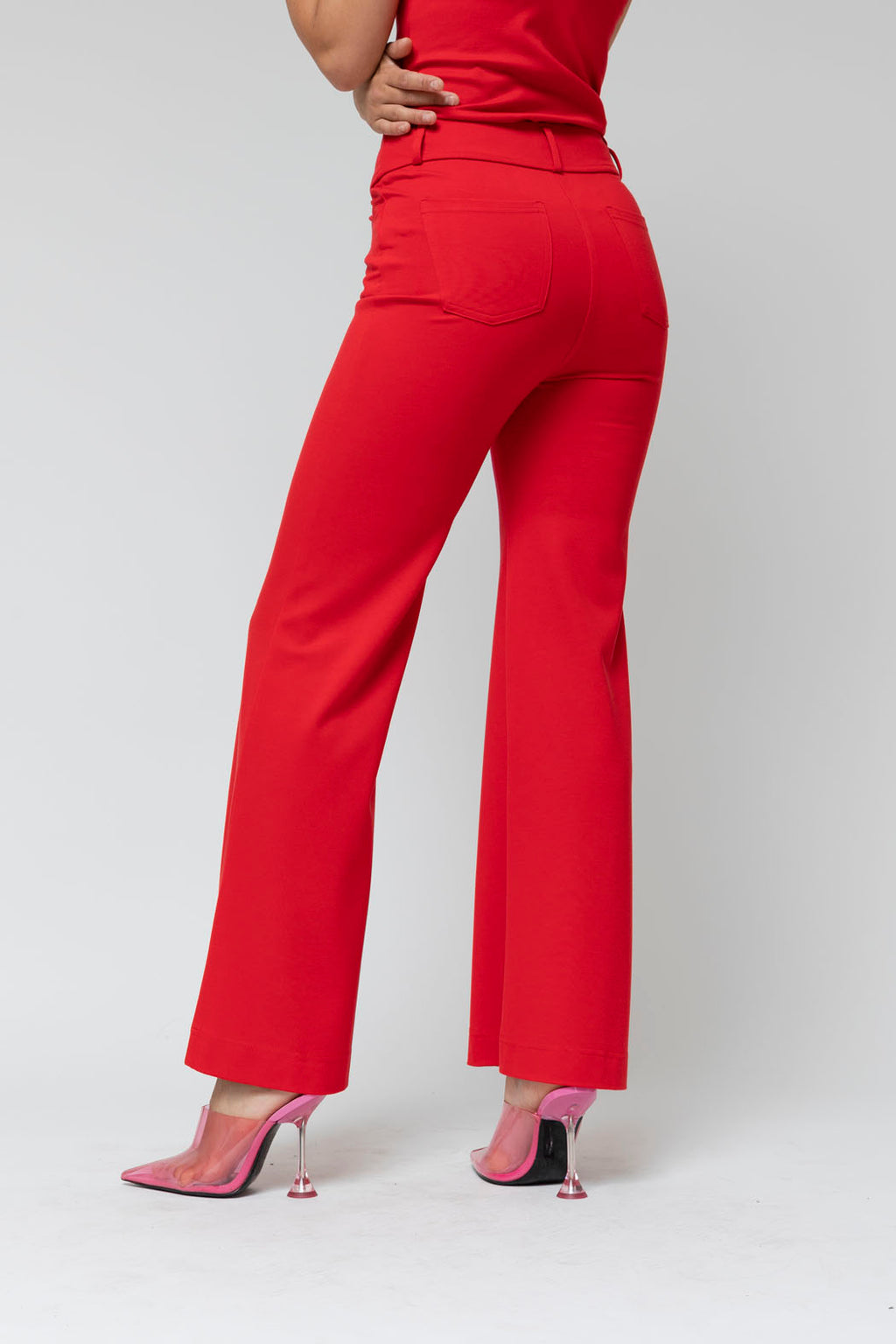 Red Ponte Wide Flare Pant - Sale