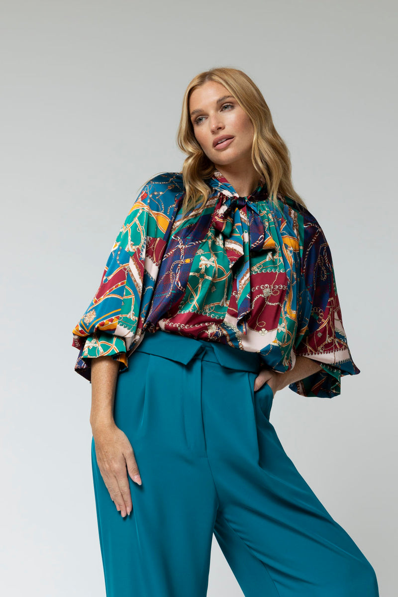 Teal Chains Victorian Blouse - Sale