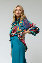 Teal Chains Victorian Blouse - Sale