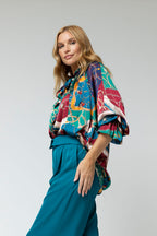 Teal Chains Victorian Blouse - Sale