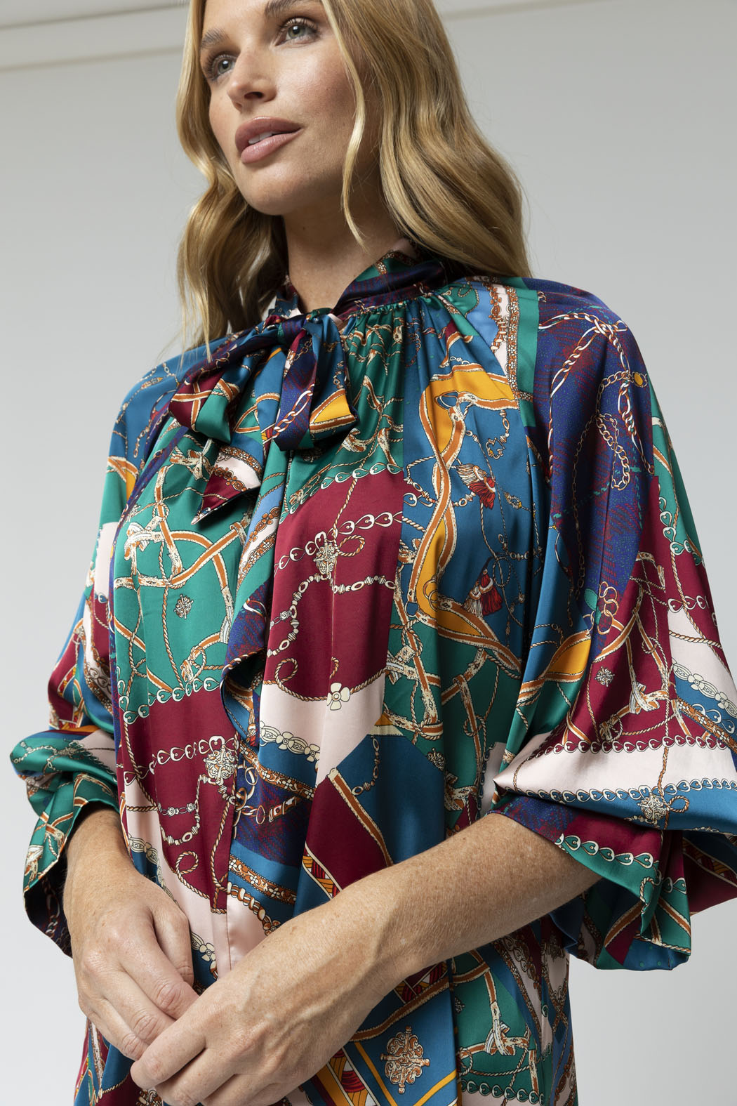 Teal Chains Victorian Blouse - Sale