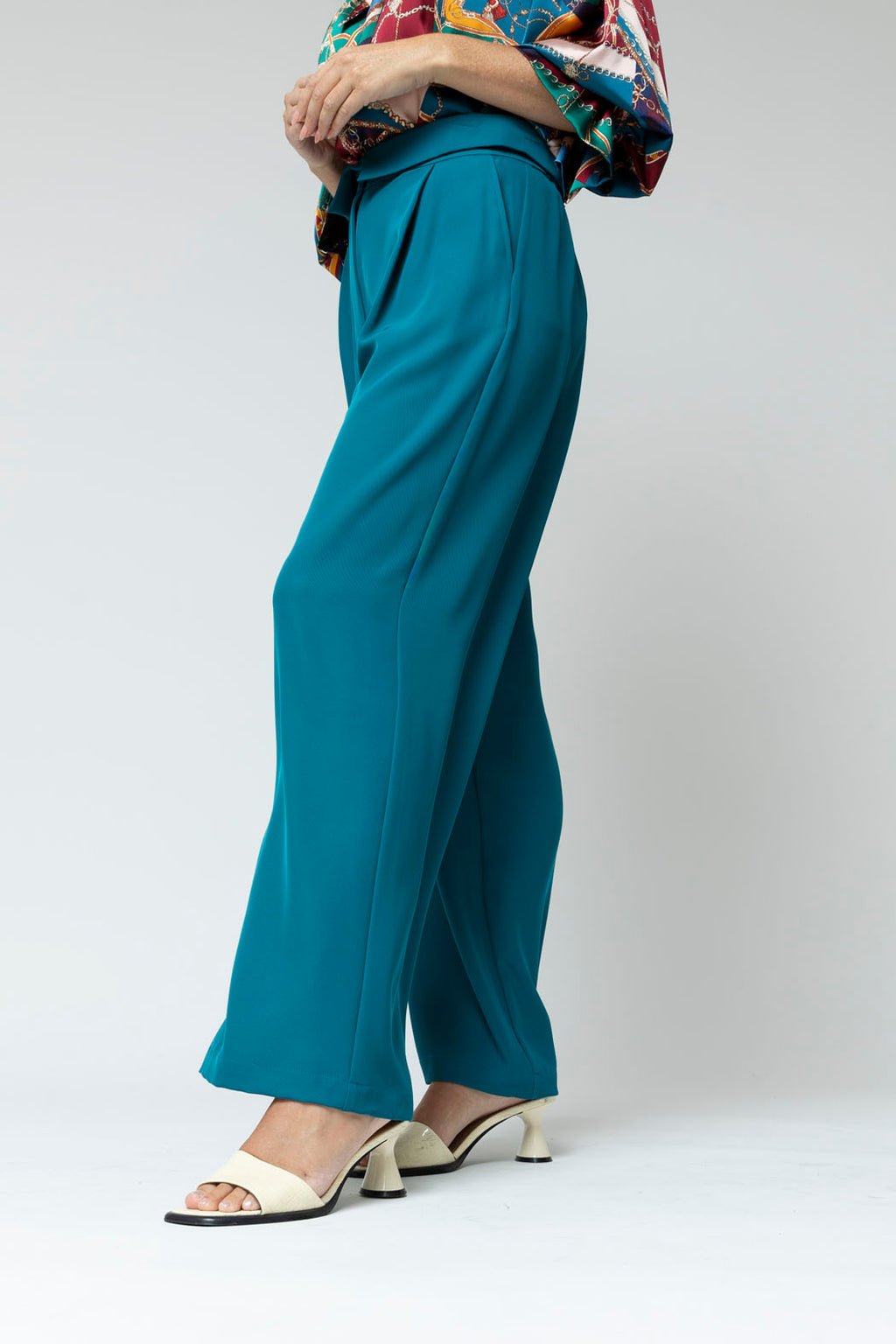 Teal Euro Paperbag Pant - Sale