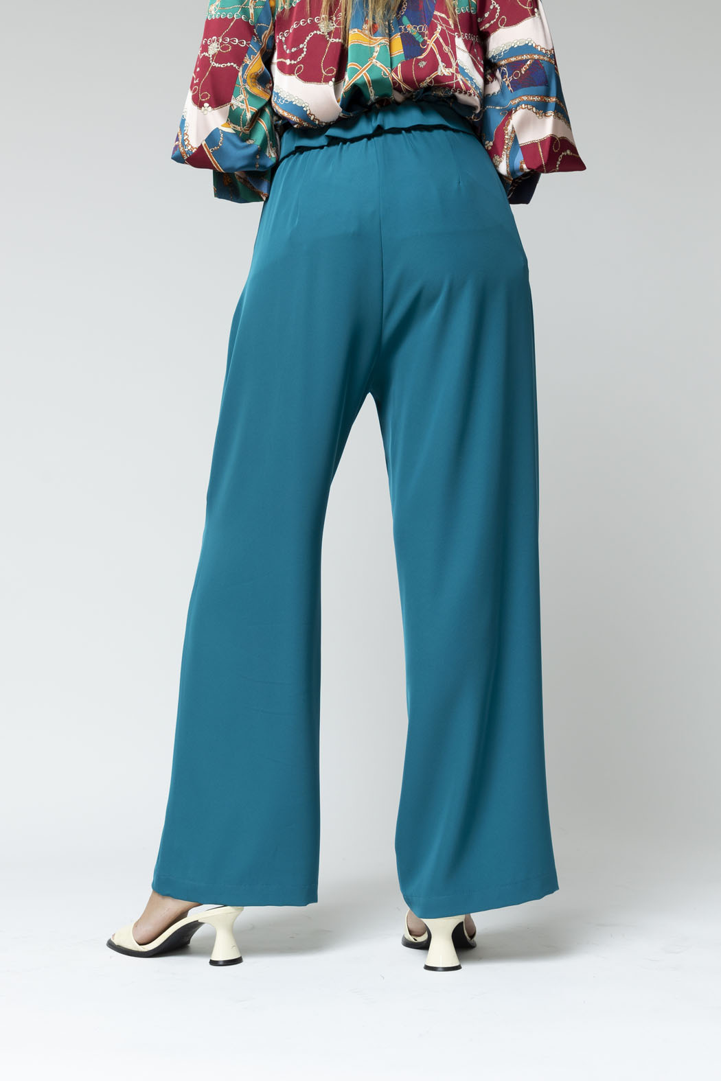 Teal Euro Paperbag Pant - Sale
