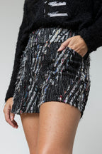 Black Applique Short - Final Sale