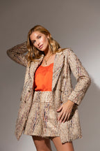 Beige Applique Blazer - Sale