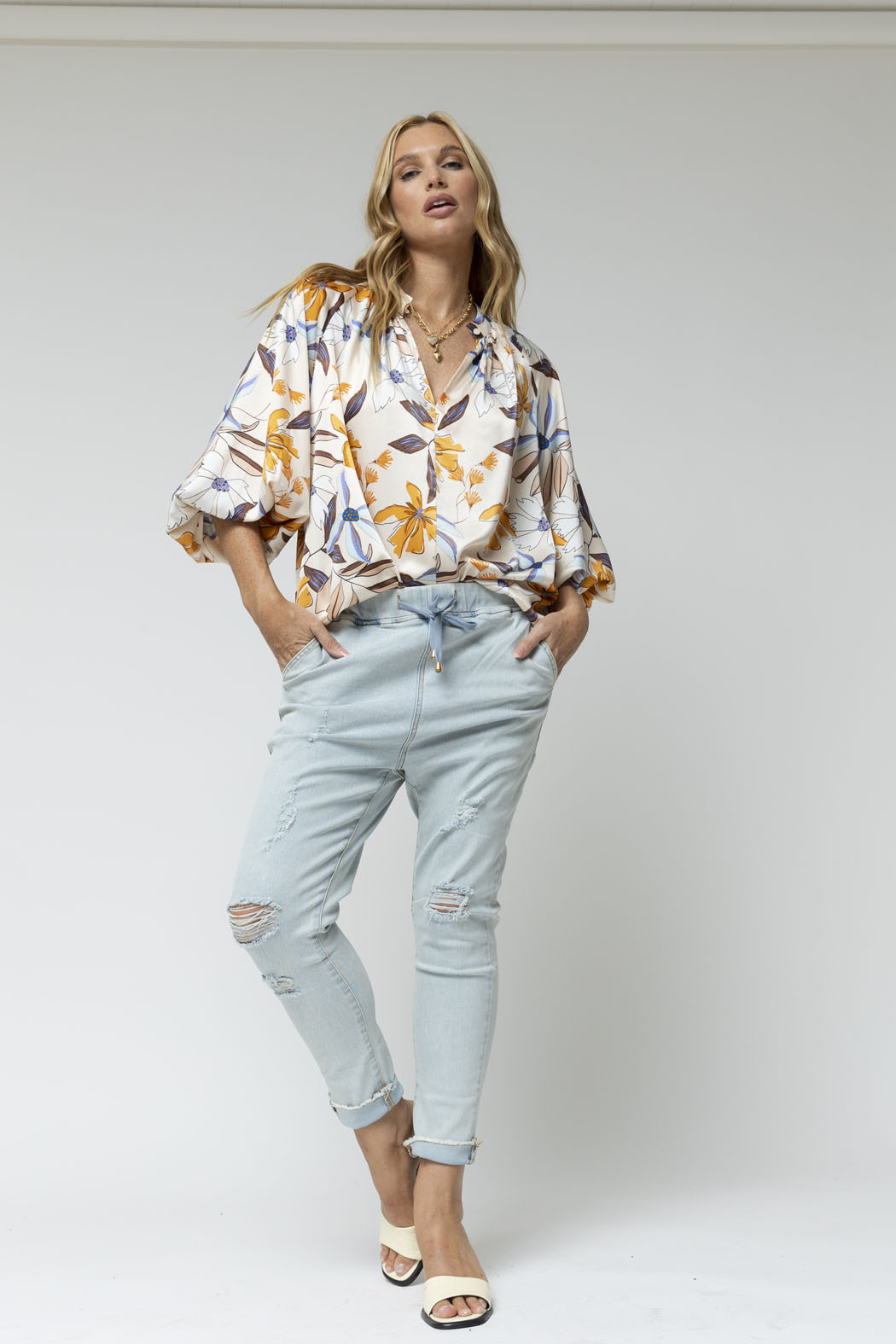 Floral Silky Bailey Blouse - Final Sale