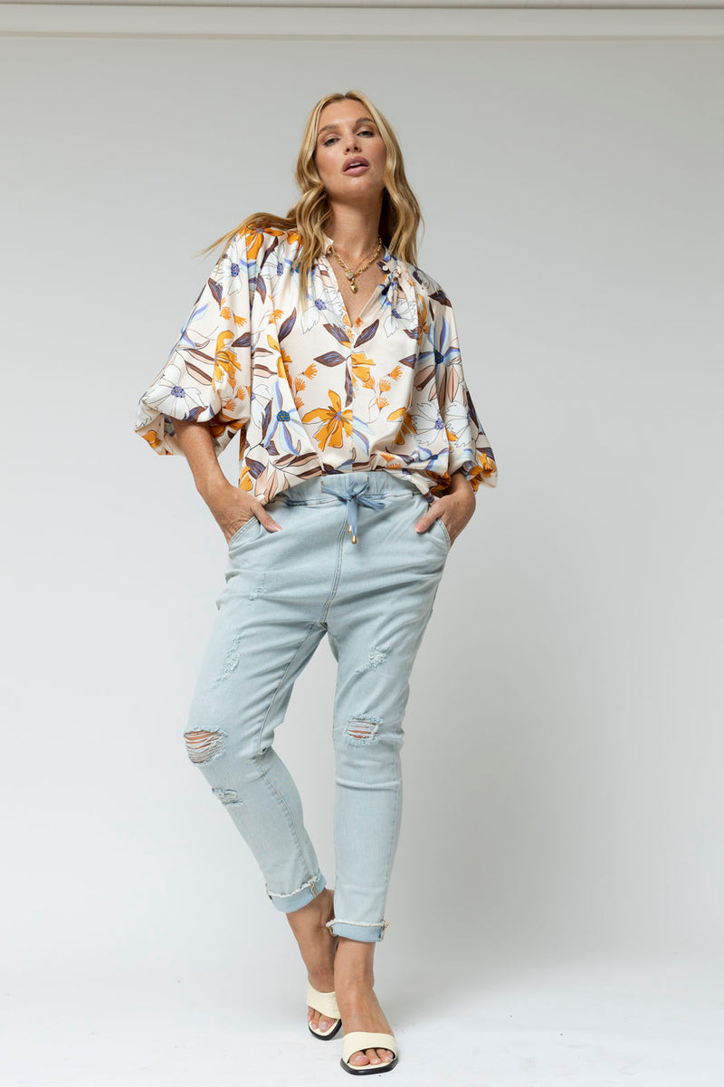 Floral Silky Bailey Blouse - Final Sale