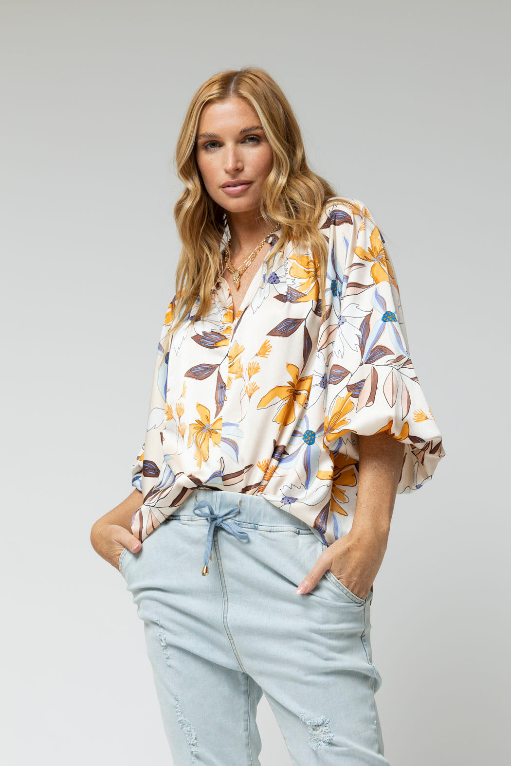 Floral Silky Bailey Blouse - Final Sale