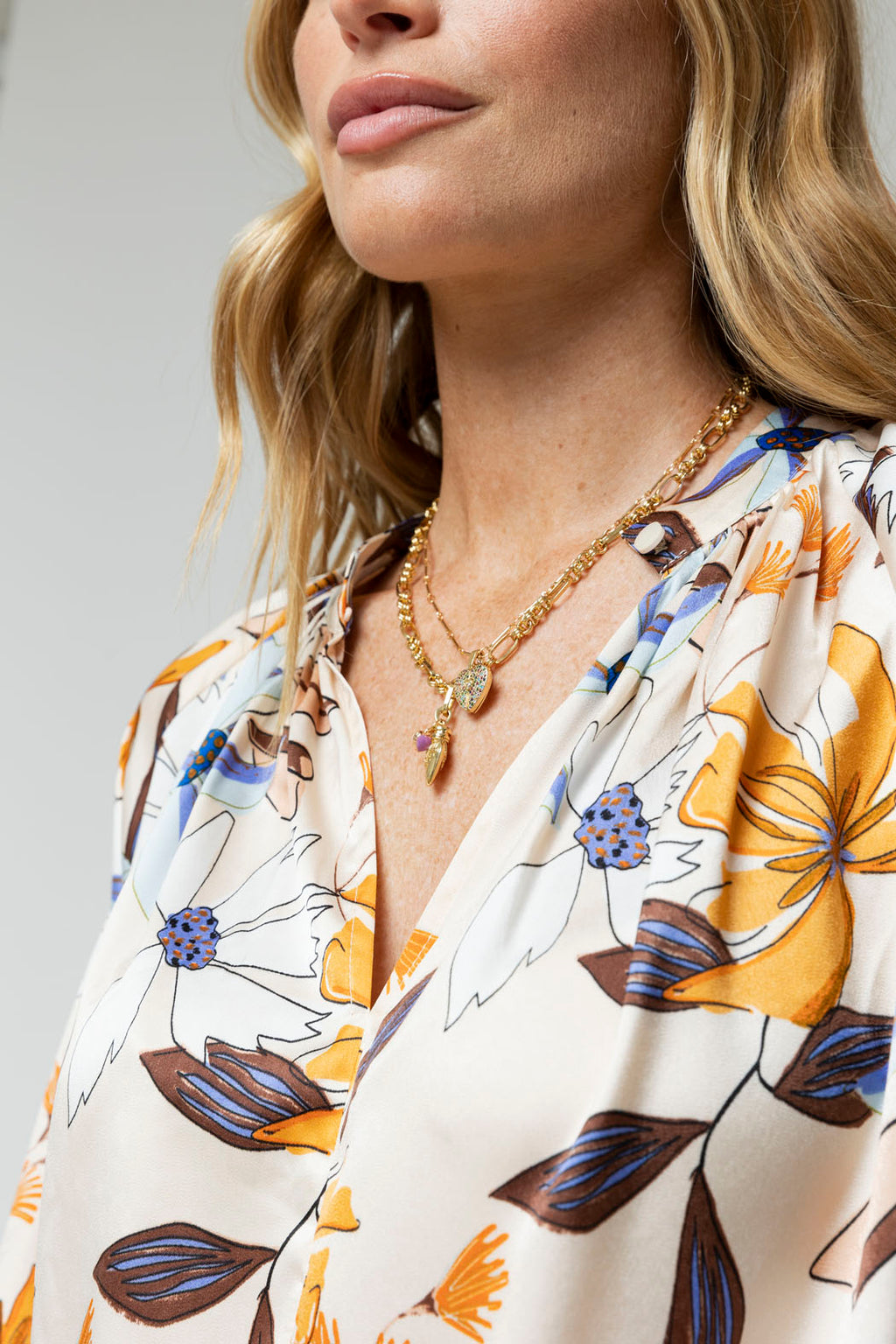 Floral Silky Bailey Blouse - Final Sale