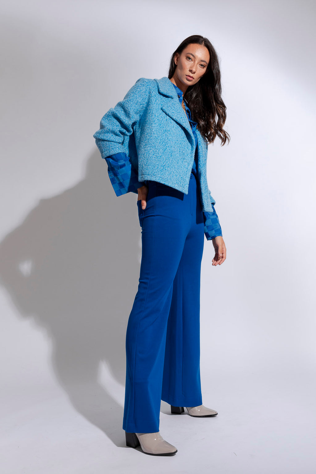 Deep Cobalt Ponte Wide Flare - Sale