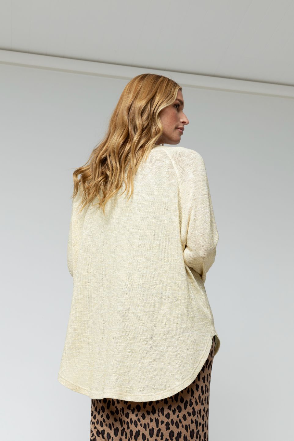 Ivory Sparkle V Top Jumper