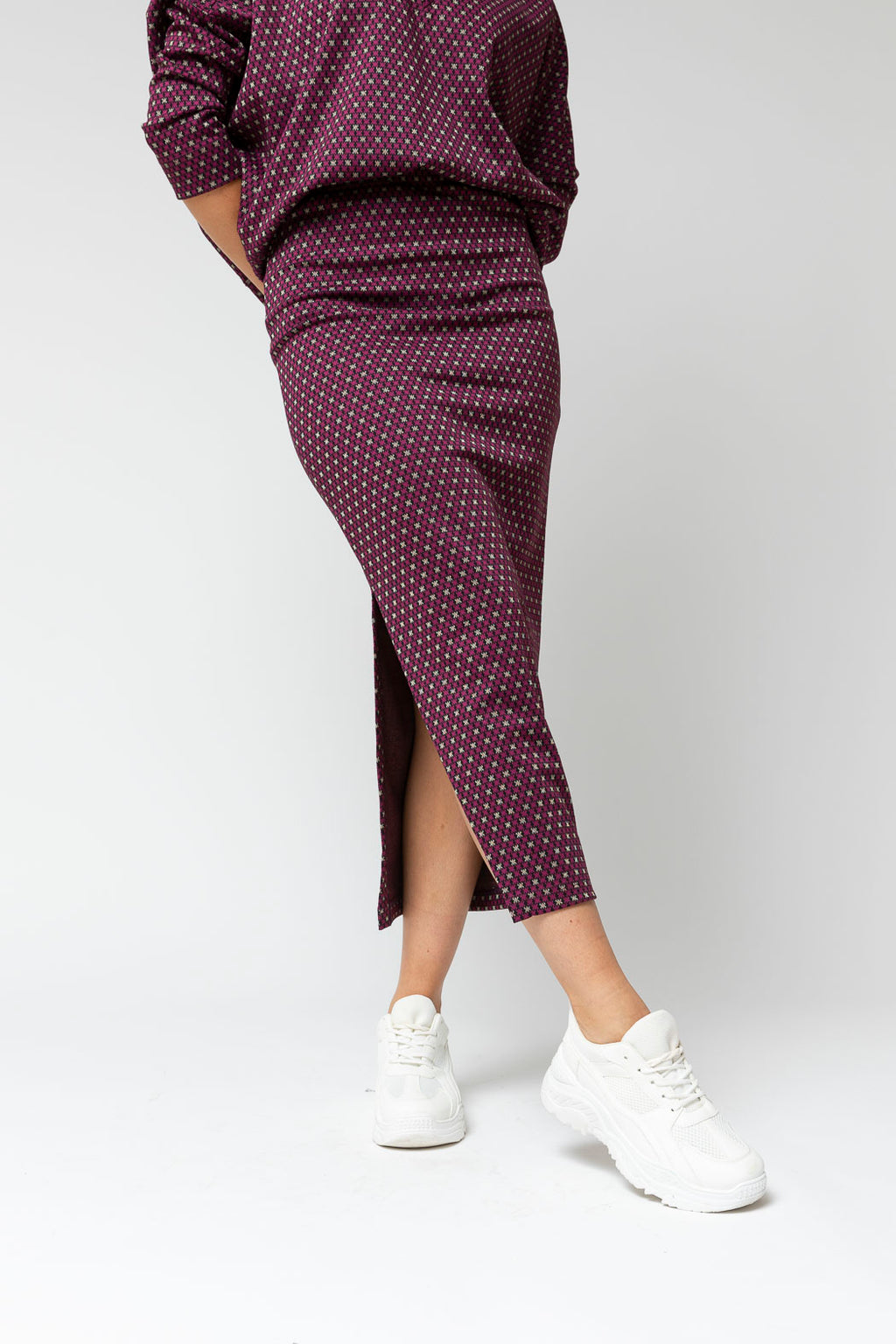 Dark Pink Star Mia Split Skirt - Sale