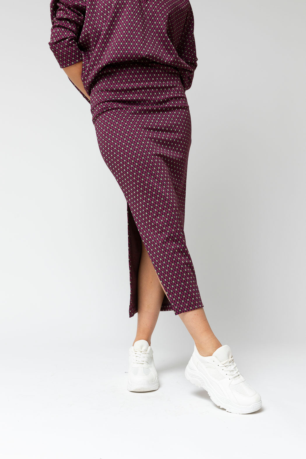Dark Pink Star Mia Split Skirt - Sale