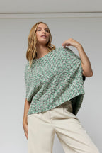 Green Tweed Cape Top