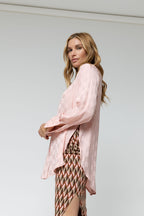 Peach Charlie Silky Shirt - Final Sale