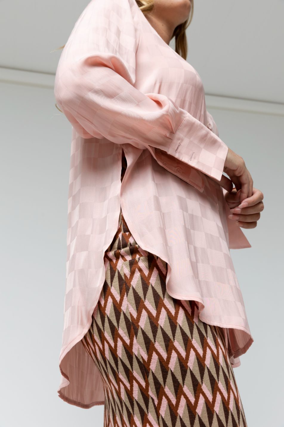 Peach Charlie Silky Shirt - Final Sale