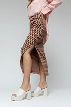 Geo Jacquard Split Skirt - Final Sale