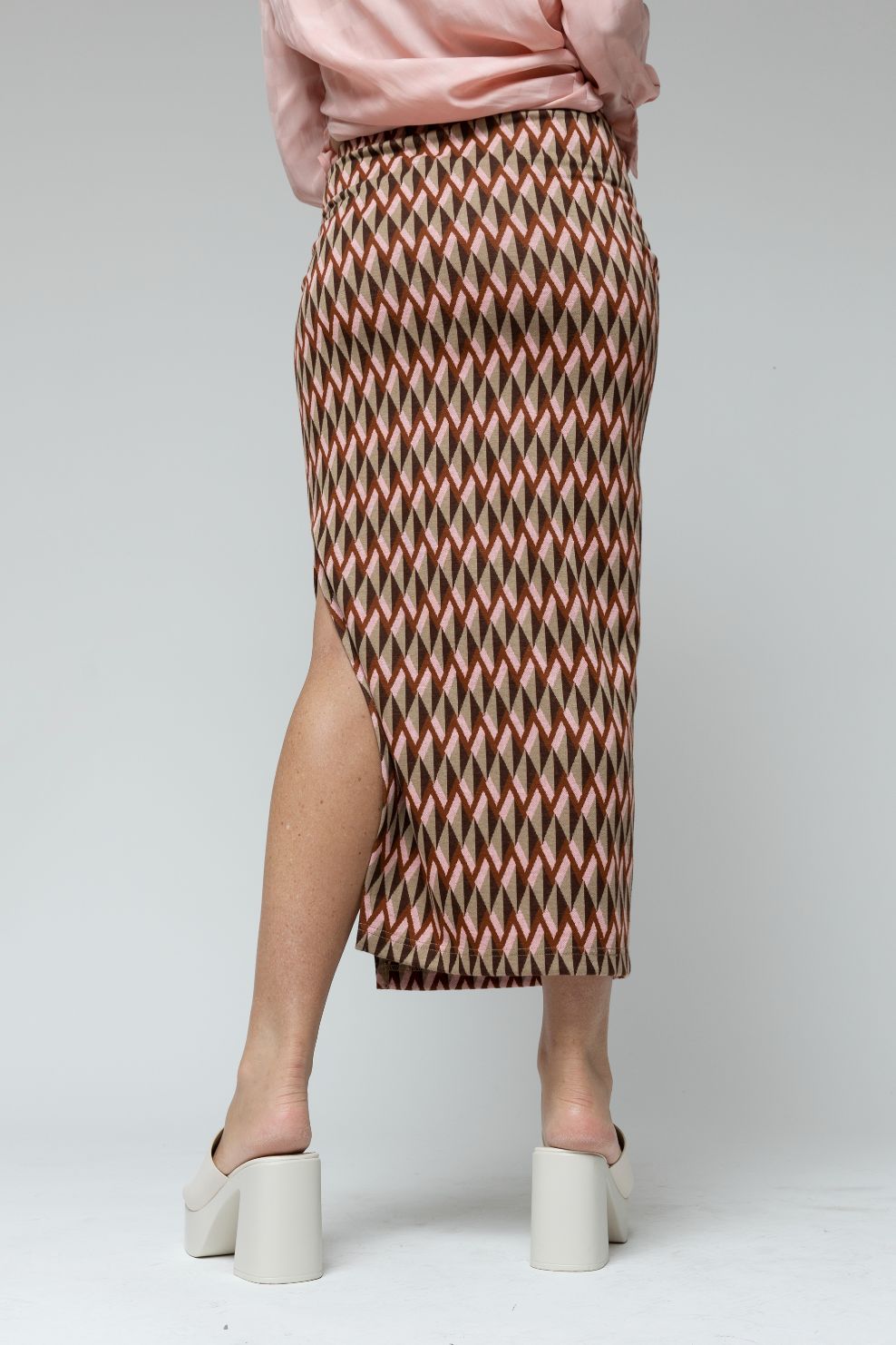 Geo Jacquard Split Skirt - Final Sale