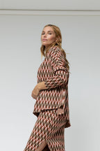 Geo Jacquard V Neck Jumper - Final Sale