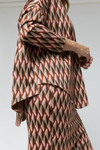 Geo Jacquard V Neck Jumper - Final Sale