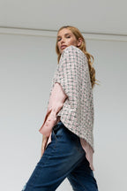 Pink Tweed Cape Top