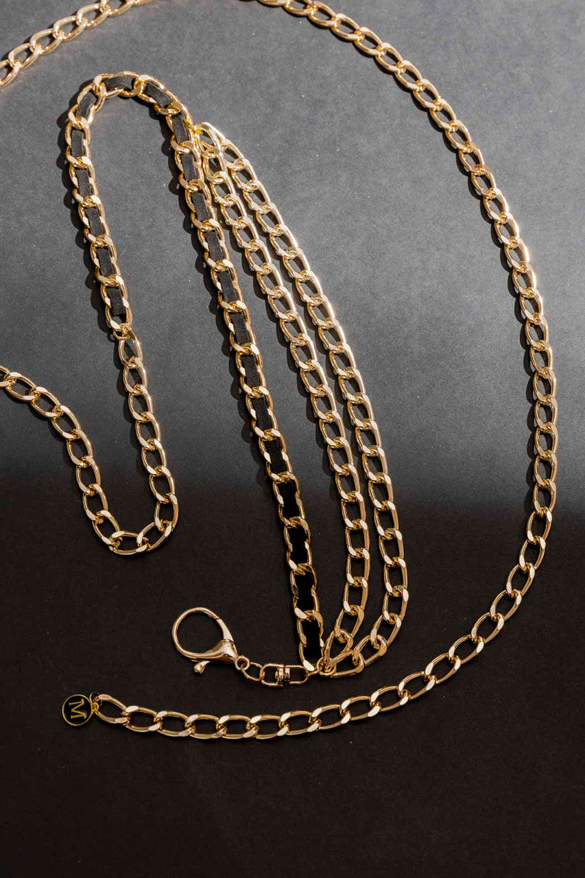 Gold Triple Strand Chain Belt