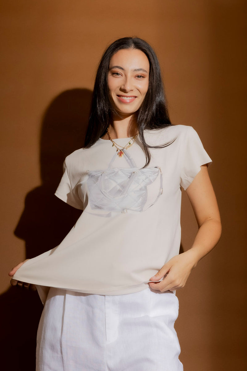 Putty Washed Handbag T-Shirt