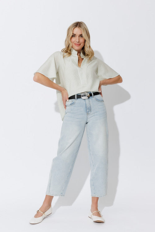 Light Denim Classic Barrel Jean