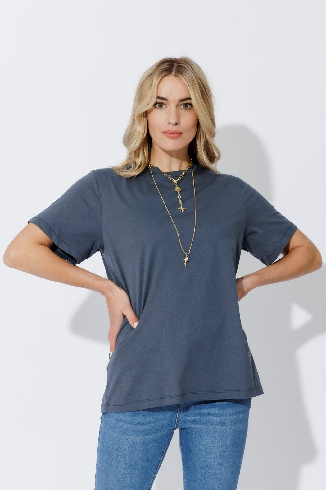 Navy Oversized Crew T-Shirt