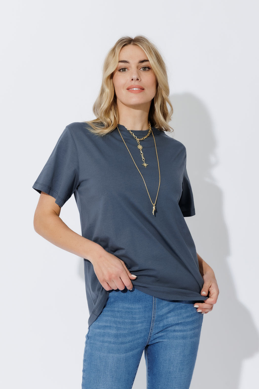 Navy Oversized Crew T-Shirt