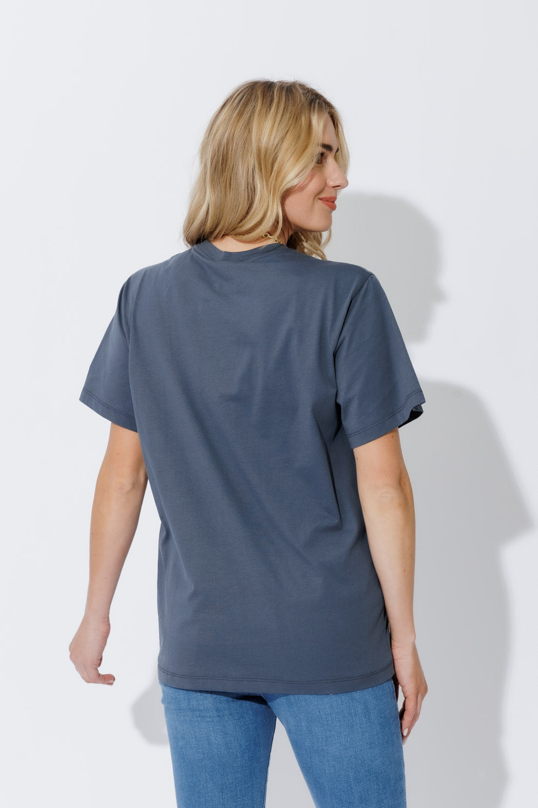 Navy Oversized Crew T-Shirt