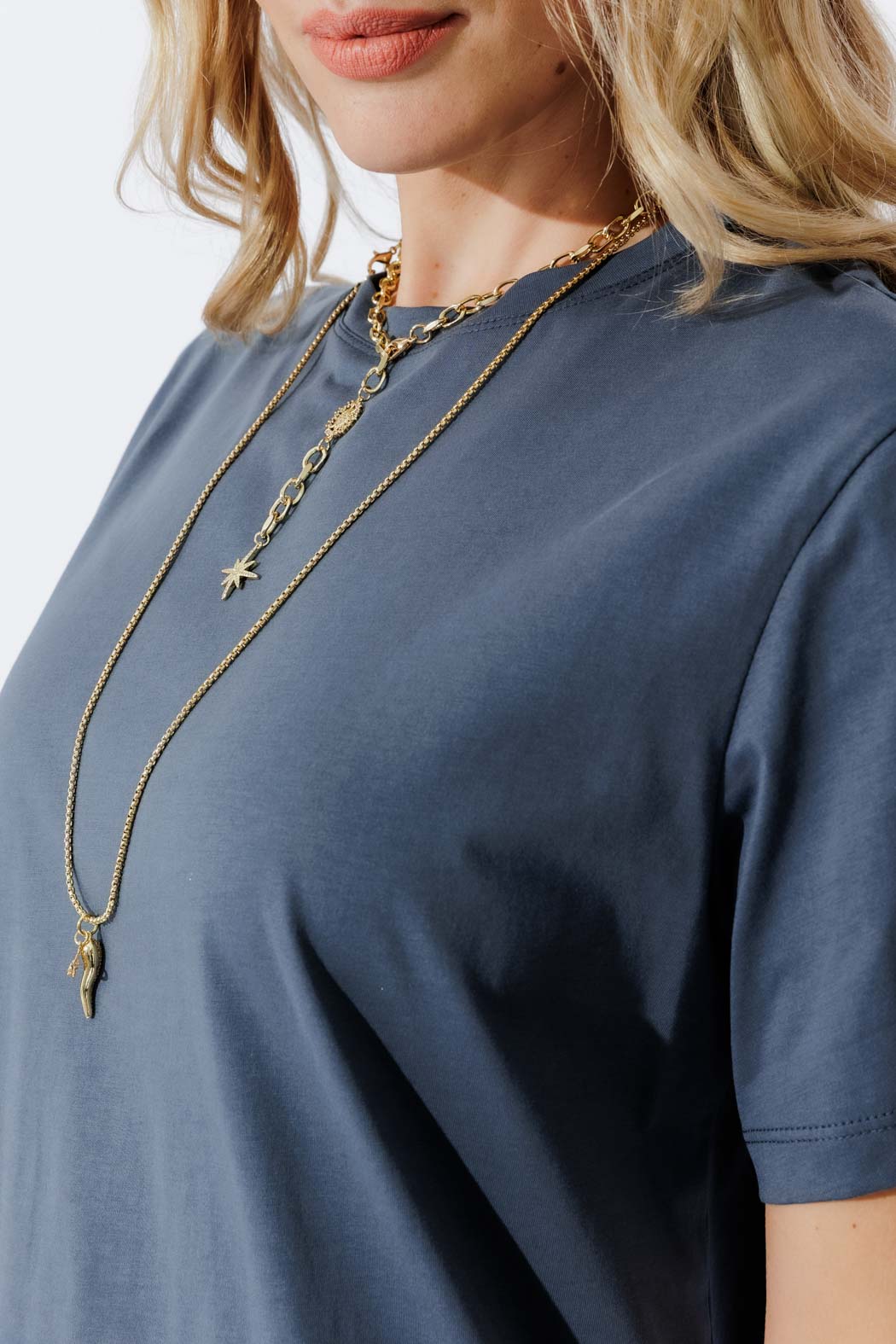 Navy Oversized Crew T-Shirt