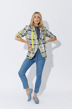 Neon Check Boyfriend Blazer