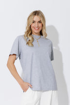 Grey Marle Oversized Crew T-Shirt