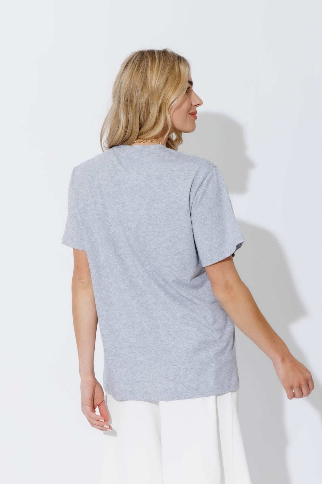 Grey Marle Oversized Crew T-Shirt