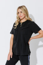 Charcoal Washed Cotton Pocket T-Shirt