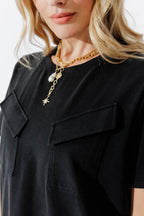 Charcoal Washed Cotton Pocket T-Shirt