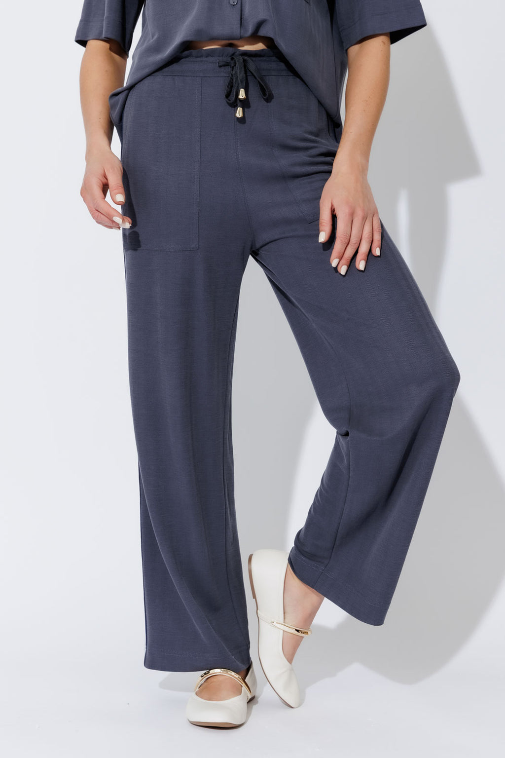 Navy Herringbone Stripe Pant