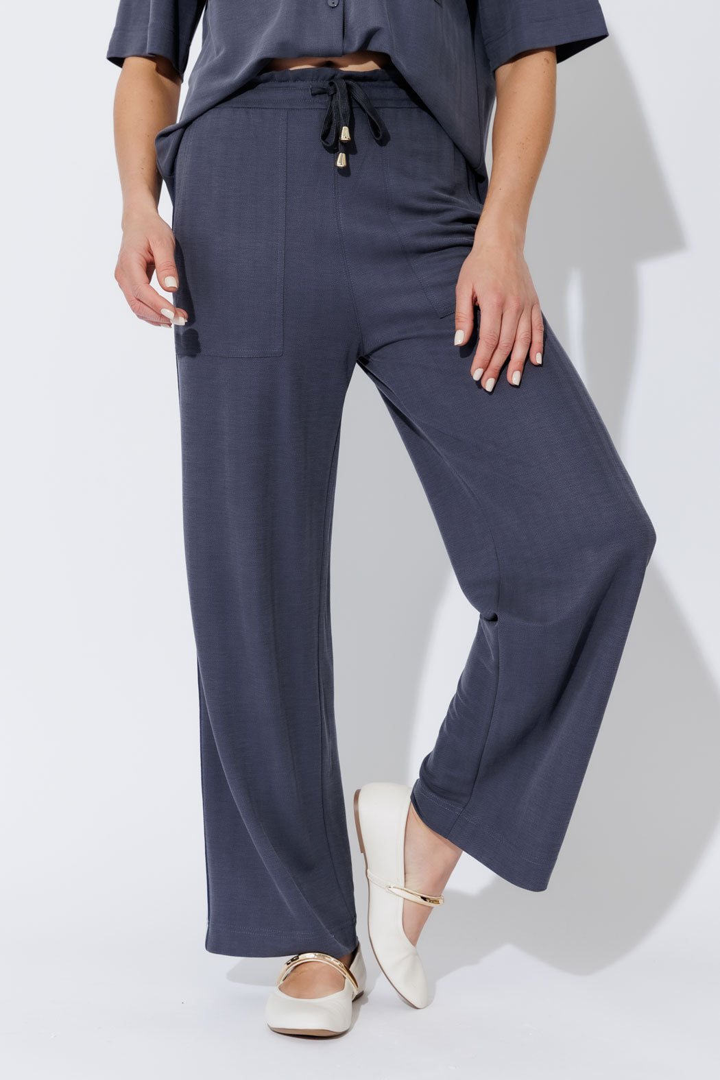 Navy Herringbone Stripe Pant