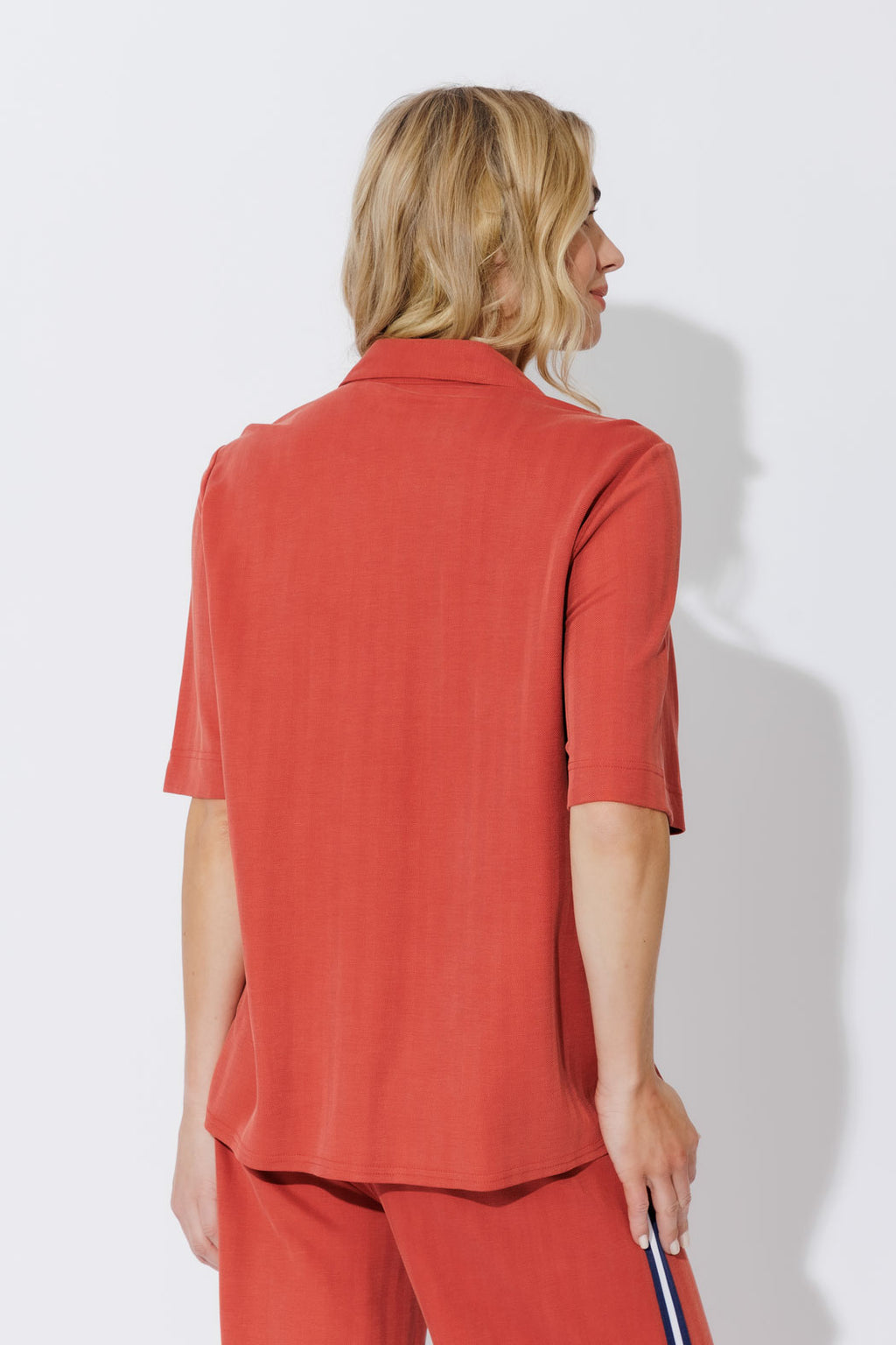 Rust Herringbone Pocket Shirt